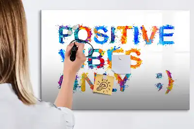 Magnetic marker board with positive quote design