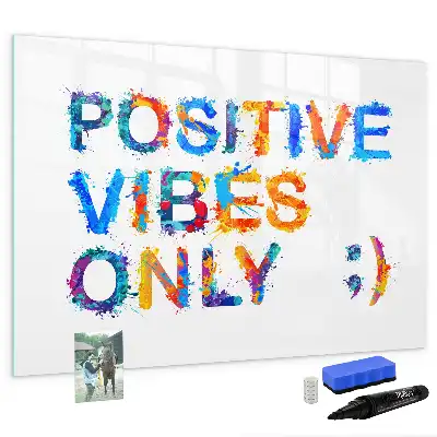 Magnetic marker board with positive quote design