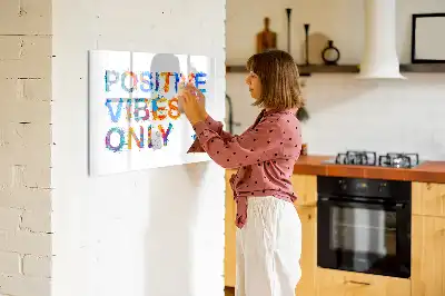 Magnetic marker board with positive quote design