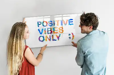 Magnetic marker board with positive quote design