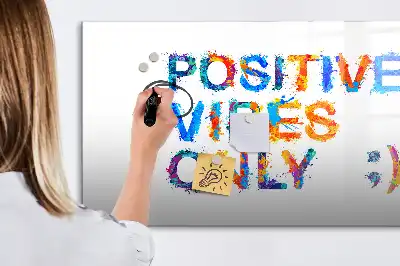 Magnetic marker board with positive quote design