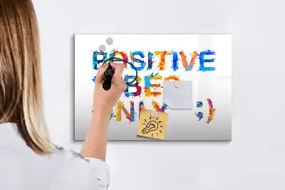Magnetic marker board with positive quote design