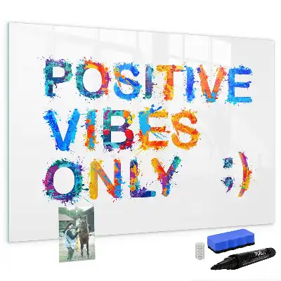 Magnetic marker board with positive quote design