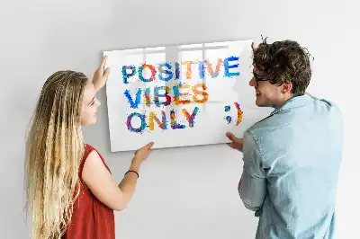 Magnetic marker board with positive quote design