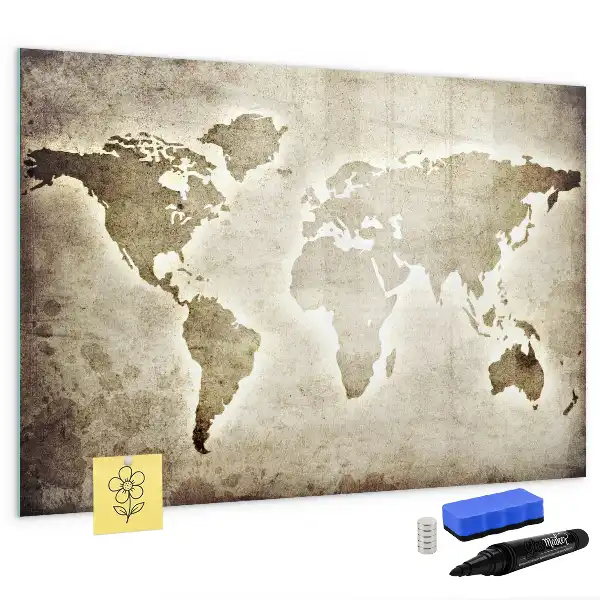 Magnetic marker board world map design
