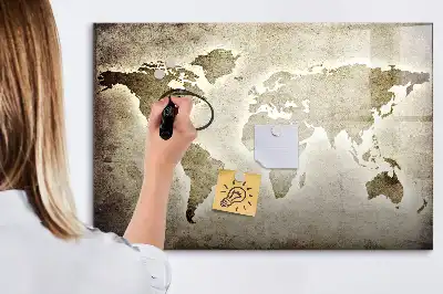 Magnetic marker board world map design