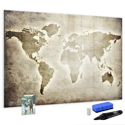 Magnetic marker board world map design
