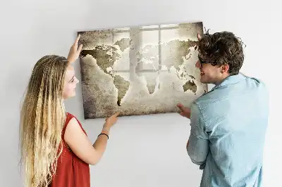 Magnetic marker board world map design