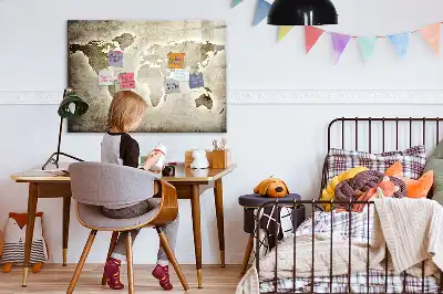 Magnetic marker board world map design