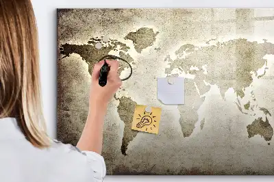 Magnetic marker board world map design