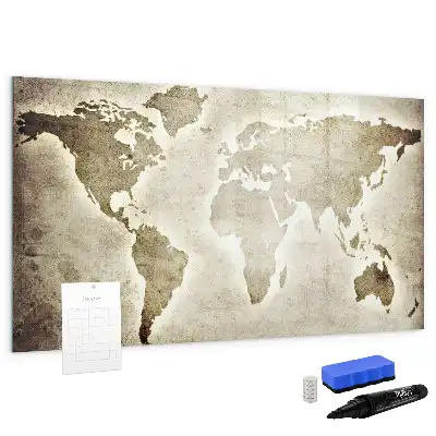 Magnetic marker board world map design
