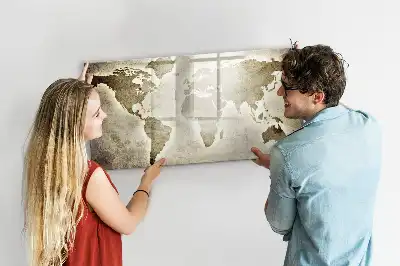Magnetic marker board world map design
