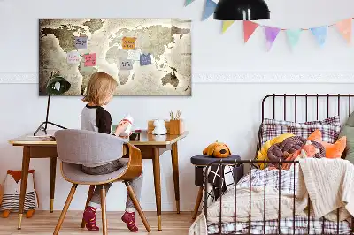Magnetic marker board world map design