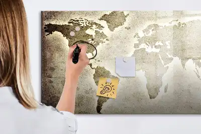 Magnetic marker board world map design