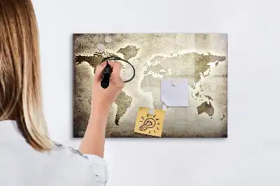 Magnetic marker board world map design
