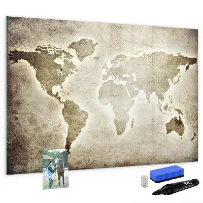 Magnetic marker board world map design