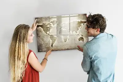 Magnetic marker board world map design