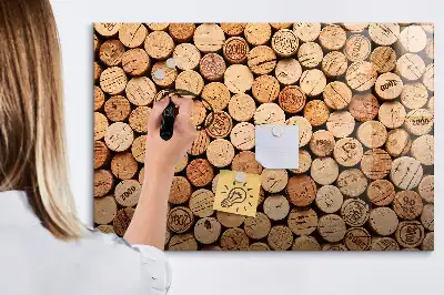 Magnetic glass dry erase board wooden wine corks