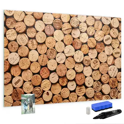 Magnetic glass dry erase board wooden wine corks