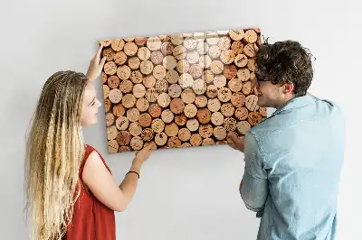 Magnetic glass dry erase board wooden wine corks