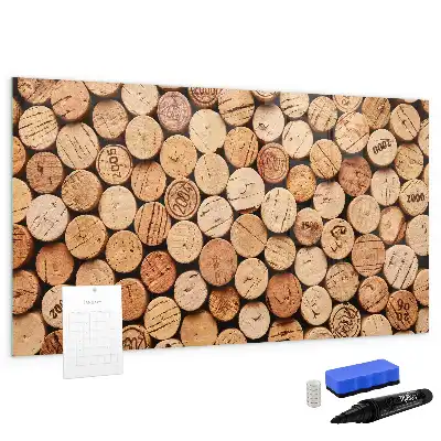 Magnetic glass dry erase board wooden wine corks