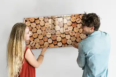 Magnetic glass dry erase board wooden wine corks