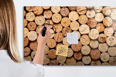 Magnetic glass dry erase board wooden wine corks
