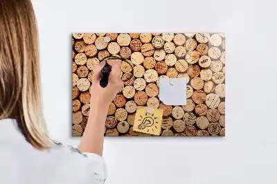 Magnetic glass dry erase board wooden wine corks