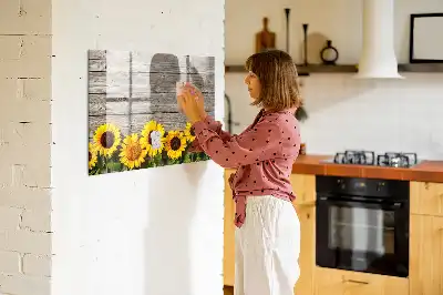Magnetic marker board with sunflowers design