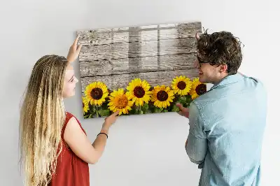 Magnetic marker board with sunflowers design