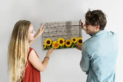 Magnetic marker board with sunflowers design