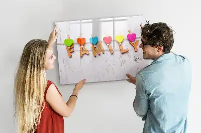 Magnetic glass dry erase board family text design