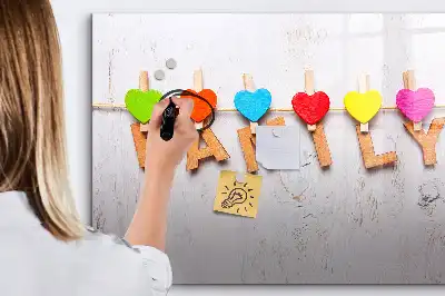 Magnetic glass dry erase board family text design