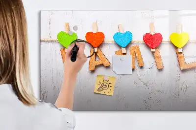 Magnetic glass dry erase board family text design