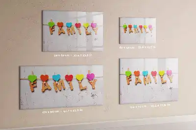 Magnetic glass dry erase board family text design