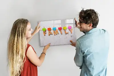 Magnetic glass dry erase board family text design
