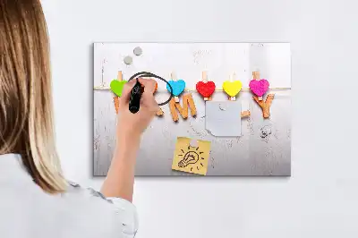 Magnetic glass dry erase board family text design
