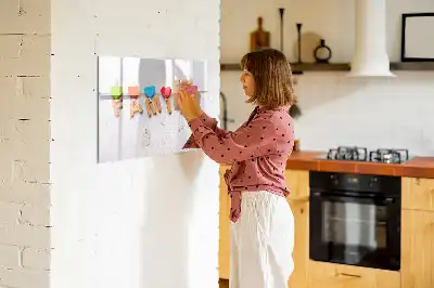 Magnetic glass dry erase board family text design