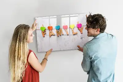 Magnetic glass dry erase board family text design