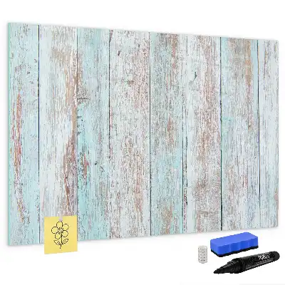 Magnetic glass dry erase board pastel wood finish