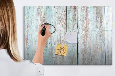 Magnetic glass dry erase board pastel wood finish