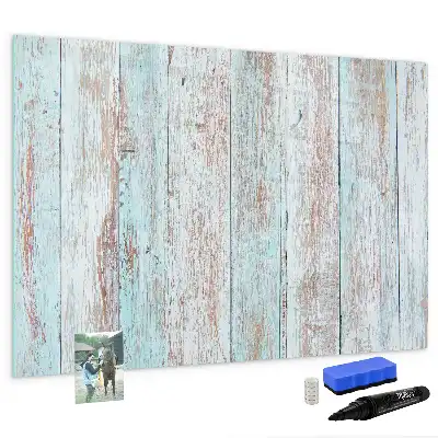 Magnetic glass dry erase board pastel wood finish