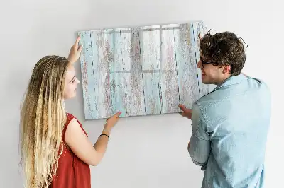 Magnetic glass dry erase board pastel wood finish