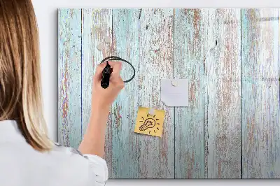 Magnetic glass dry erase board pastel wood finish