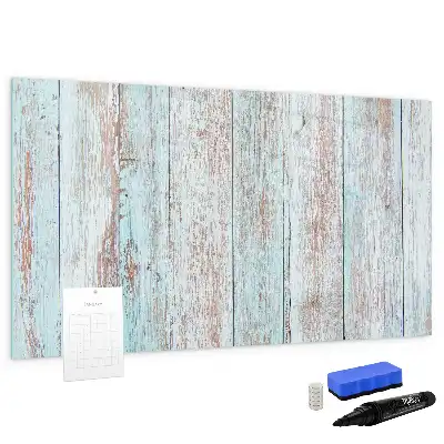 Magnetic glass dry erase board pastel wood finish