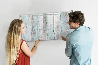 Magnetic glass dry erase board pastel wood finish