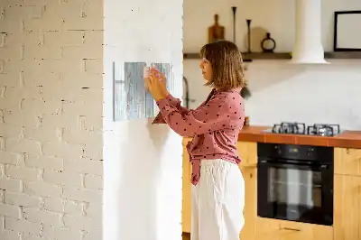 Magnetic glass dry erase board pastel wood finish