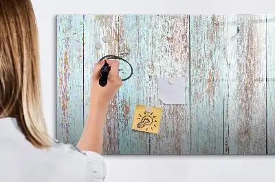 Magnetic glass dry erase board pastel wood finish