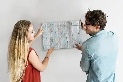 Magnetic glass dry erase board pastel wood finish