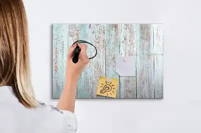 Magnetic glass dry erase board pastel wood finish